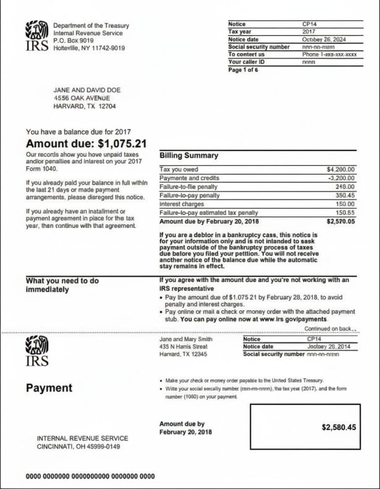 CP14 – Balance Due Notice