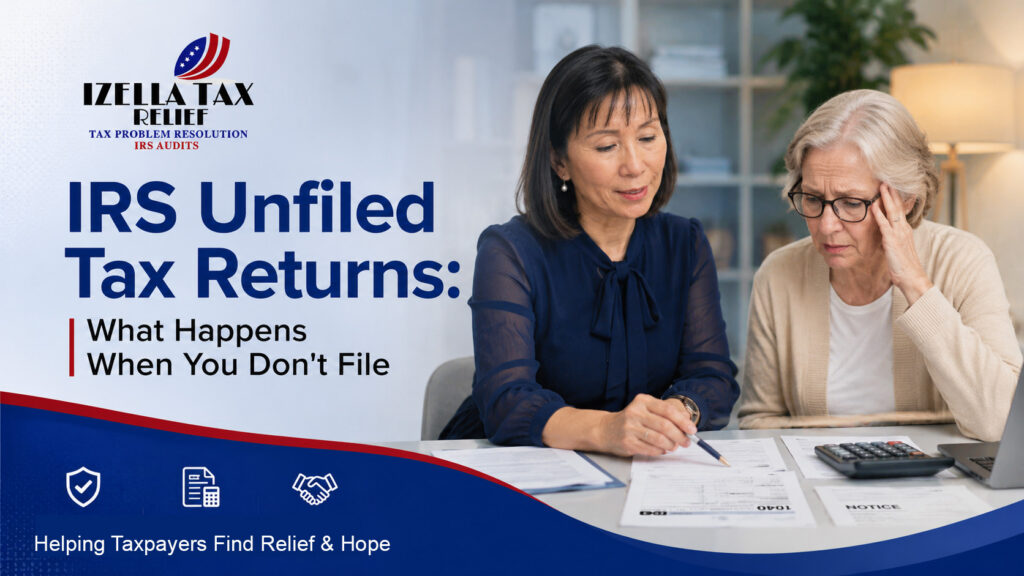 Step-by-step checklist for helping IRS unfiled tax returns, prepared by Izella Lui.