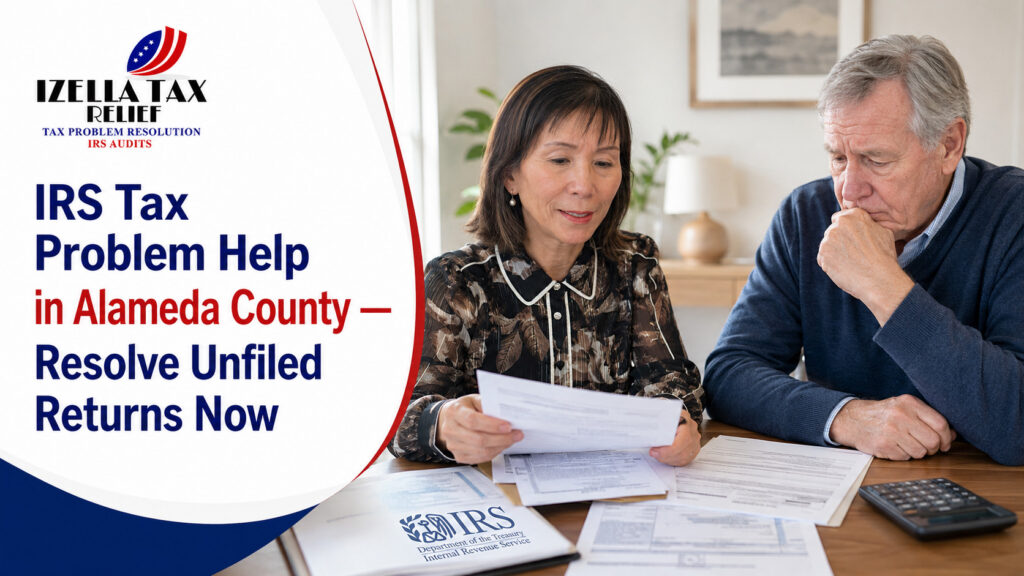 Licensed EA reviewing IRS tax help documents with an Alameda County client