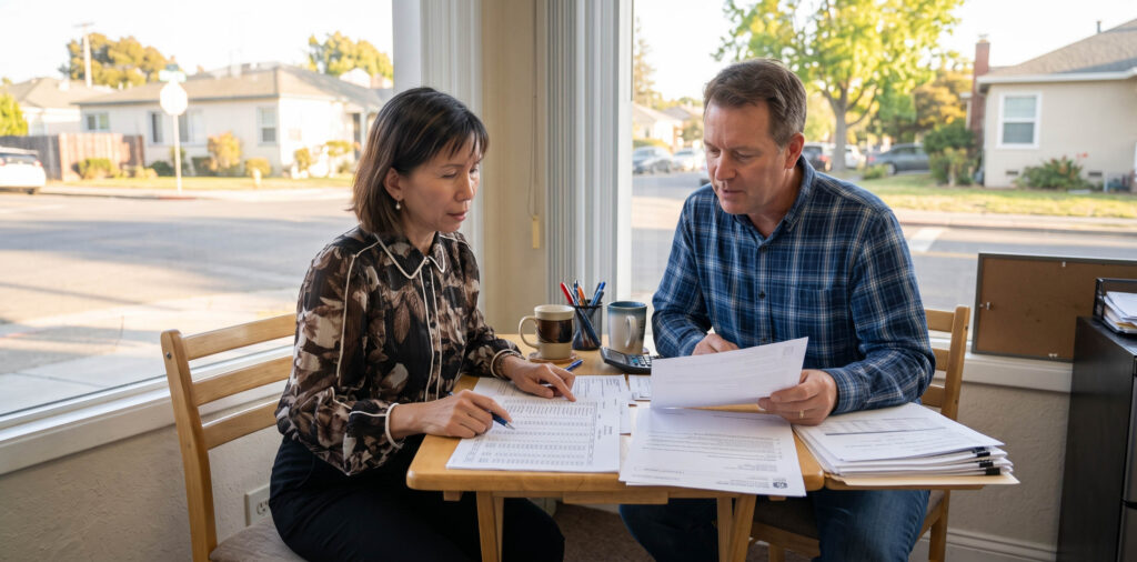 Izella Lui, licensed EA, reviewing business tax relief San Mateo County options with a local business owner
