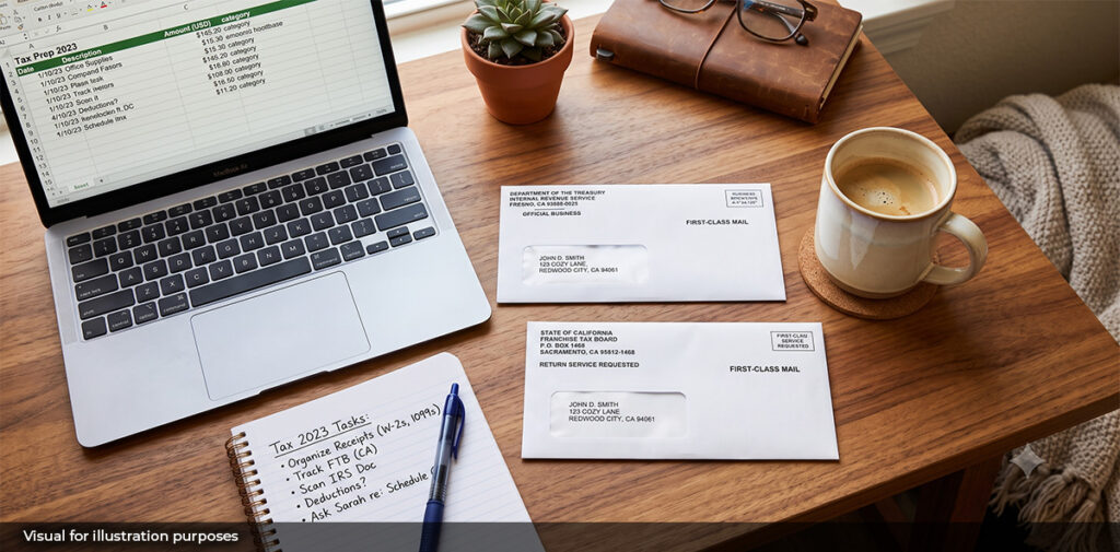 Stack of unopened IRS and FTB notices representing unfiled tax returns Daly City CA households face