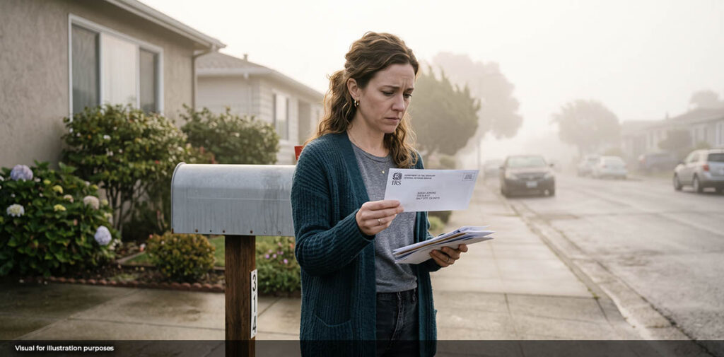 Daly City resident checking the mailbox, one small habit that helps with how to avoid IRS letters California taxpayers often miss