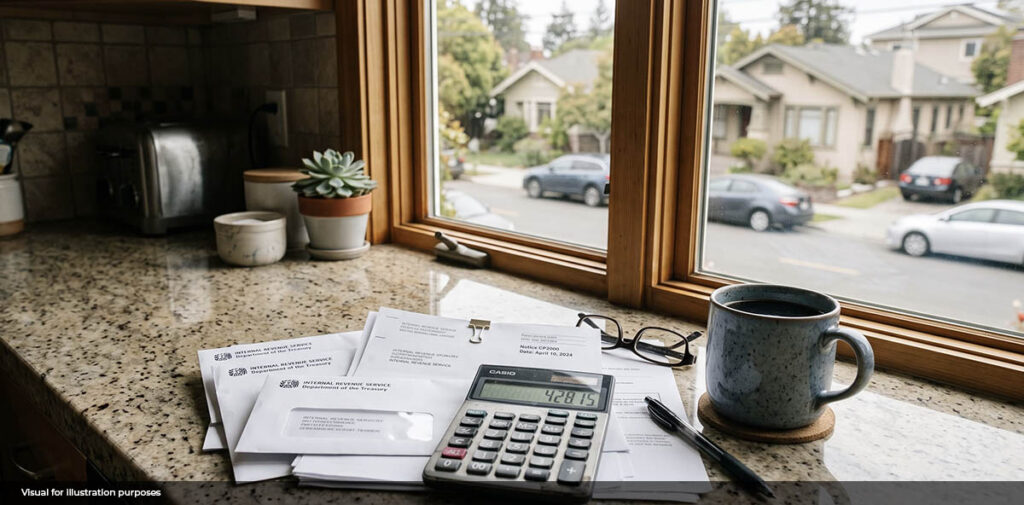 Daly City resident opening an IRS notice, one of the more common IRS back taxes mistakes California taxpayers make by setting mail aside